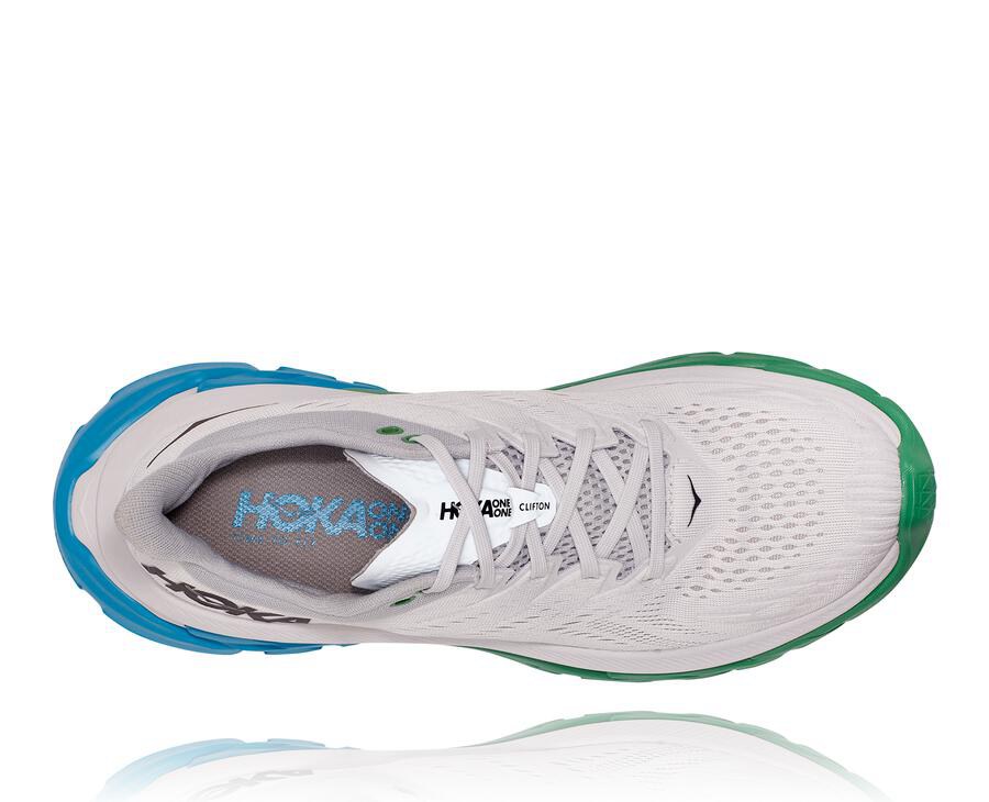 Hoka One One ランニングシューズ メンズ 白 - クリフトン 縁 - NW6973810